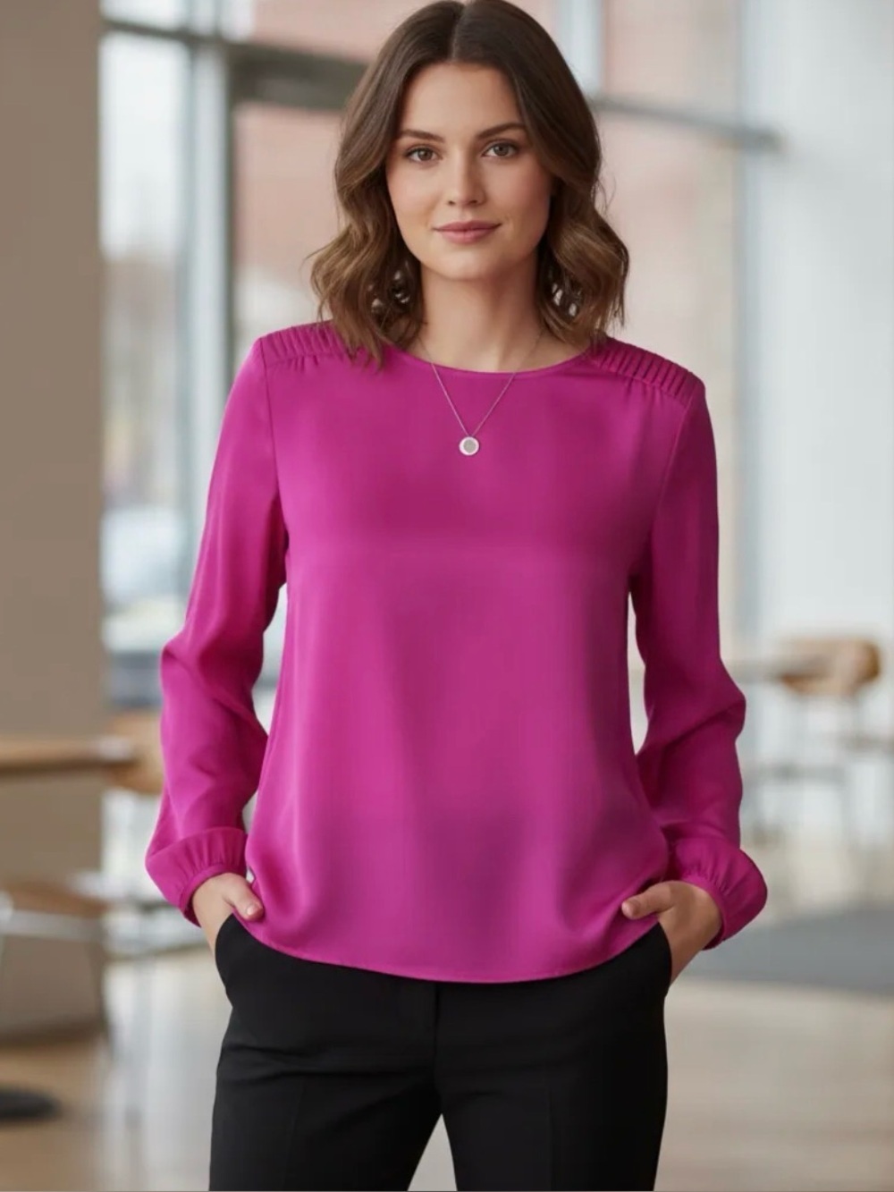 ❄️Amanda Uprichard Vibrant Pink Blouse